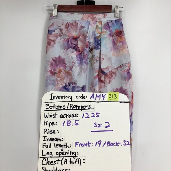 Ever New  Spring-Toned Multicolor Floral Lizzie drape thigh split midi skirt 2 - Picture 12 of 13